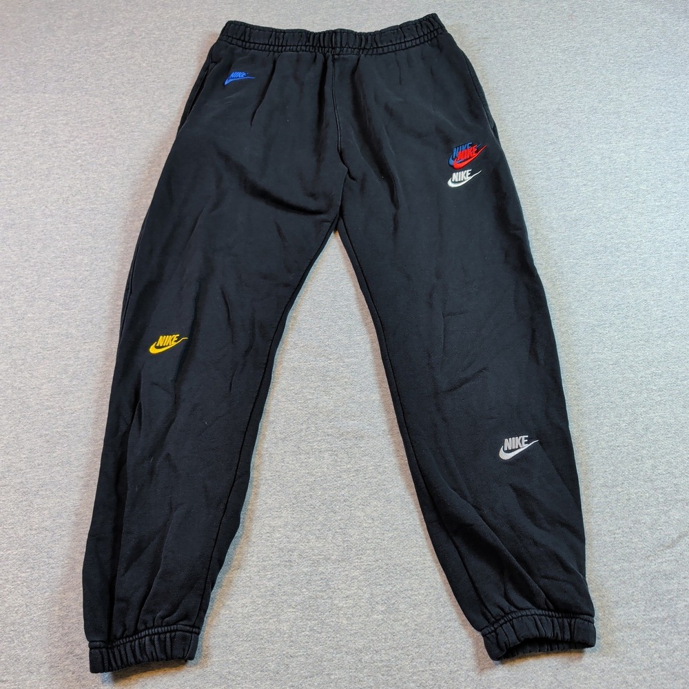 Nike Mens Sportswear Essentials+ Multi Logo French Terry Pants Black DD4677-010
